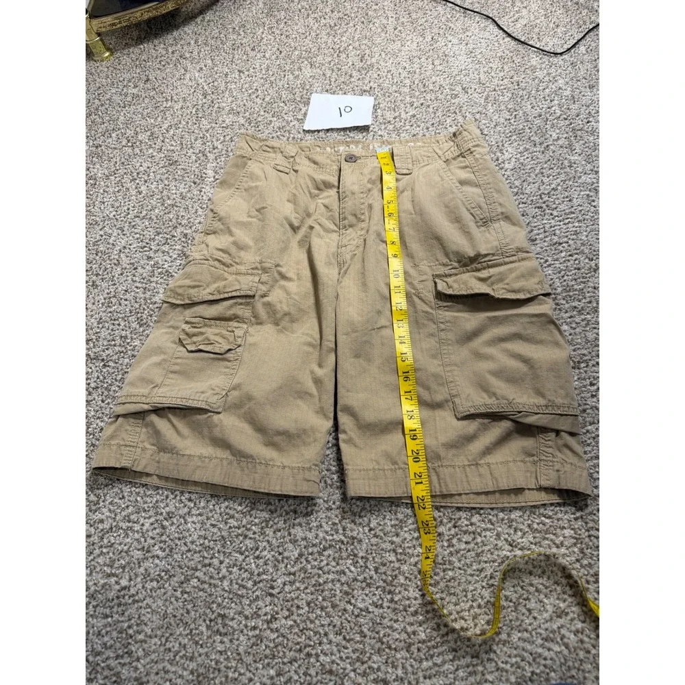 Nautica Jeans Co Mens Khaki Tan Ripstop Cargo Shorts Size 30 Cotton Utility